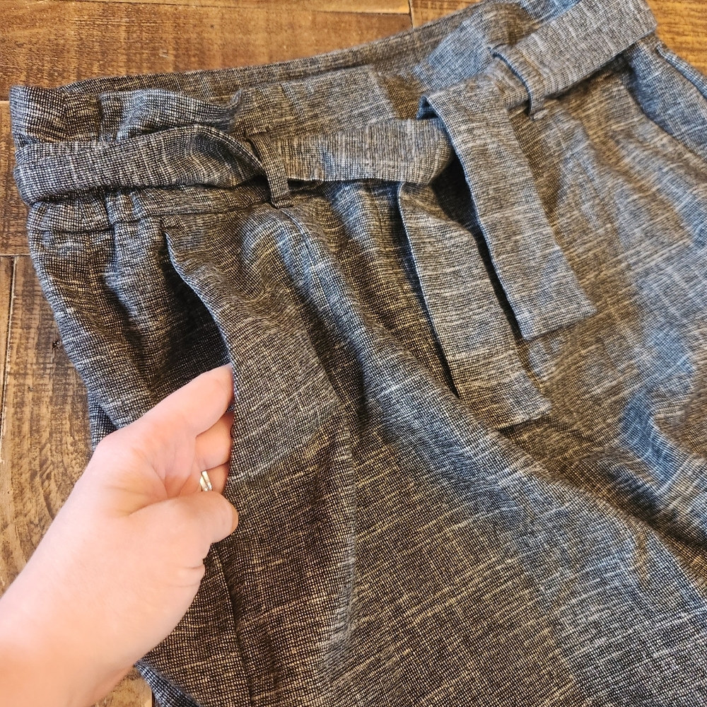 LOFT Outlet Grey Pencil Midi Skirt With Tie Bow Size 2 Pockets Unlined - Picture 4 of 10